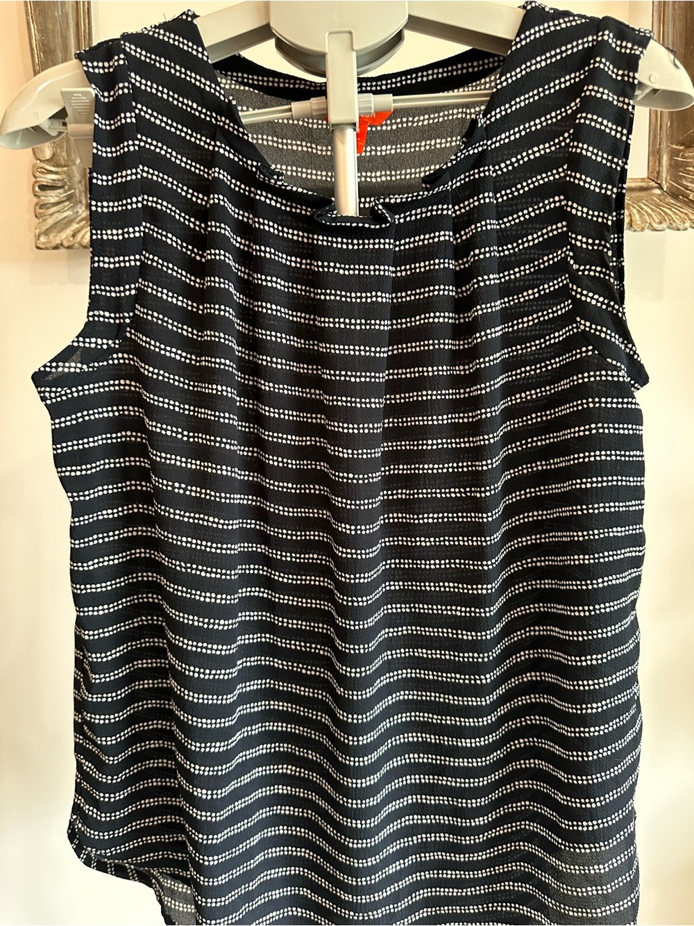 Joe Fresh Black and White Dotted Stripe Sleeveless Camisole